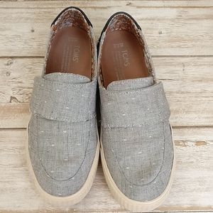 Tom's Altair Grey Chambray Dot size 6.5